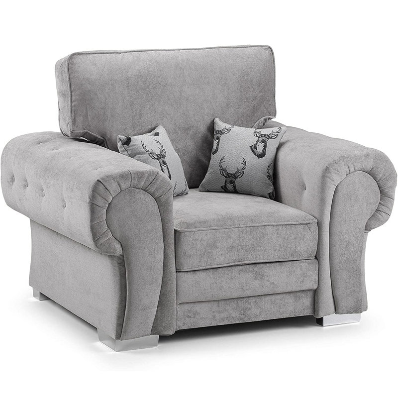 Deshields Upholstered Armchair, Grey