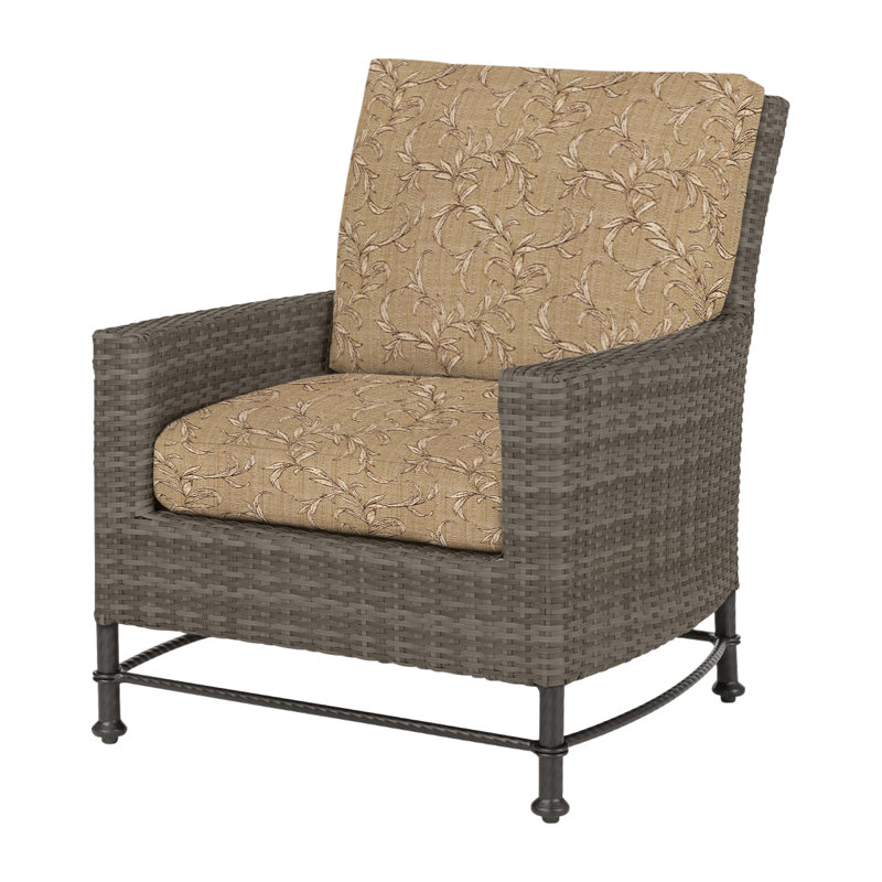 Alexee Woven Lounge Chair Frame with Cushions, Cast Ash Sunbrella® Plainweave, Ash II, Mink