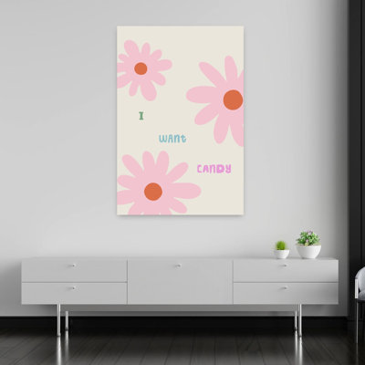 Iwantcandy Minimalist Playful Retro Daisy Flower Wall Art Print