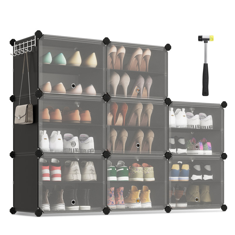 12 Pair Stackable Shoe Storage Cabinet