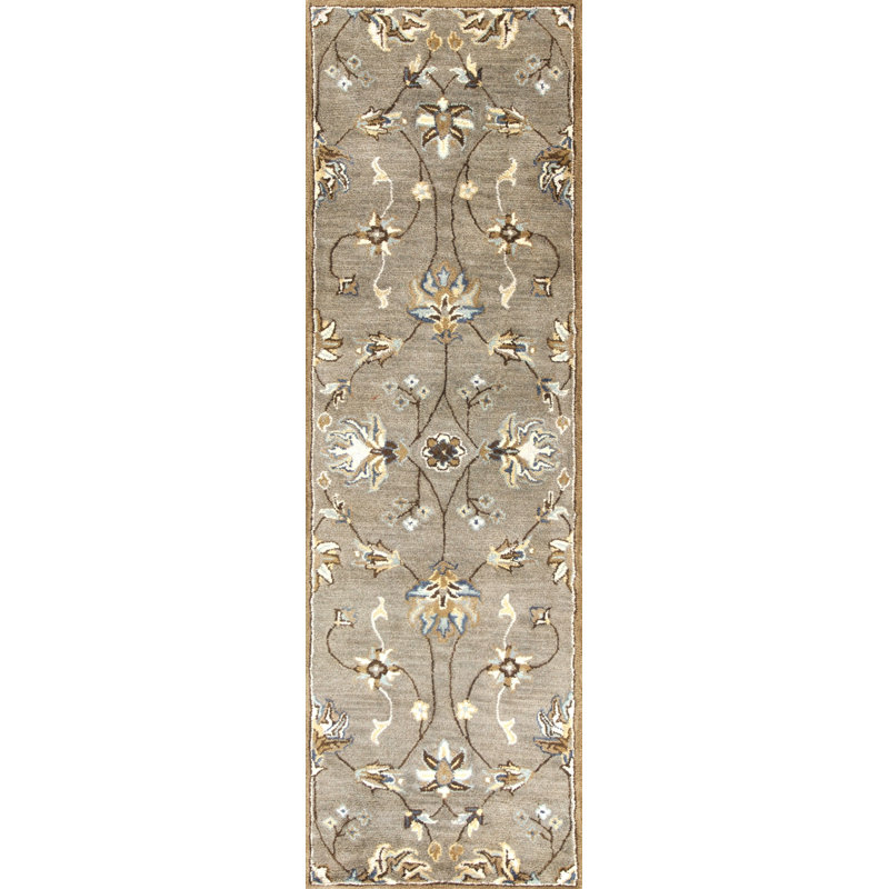 Gonsalves Hand Tufted Wool Geometric Indoor Rug, Runner 2'3" x 7'6"