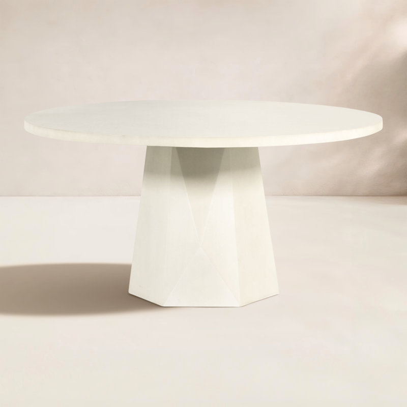 Bowman Outdoor Dining Table-60-White, White