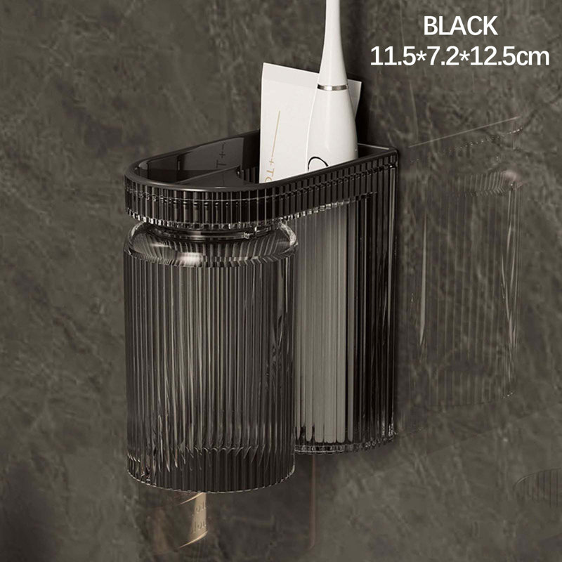 Support de rangement pour brosse à dents pour salle de bain, Noir