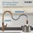 MASO Touchless Kitchen Faucet with Pull-Down Sprayer, Fahrenheit Temperature Display, 3 Spray Modes, 360° Swivel, Commercial Modern Faucet for RV, Farmhouse, Camper, Laundry & Bar,Brushed Rose Gold-125898334
