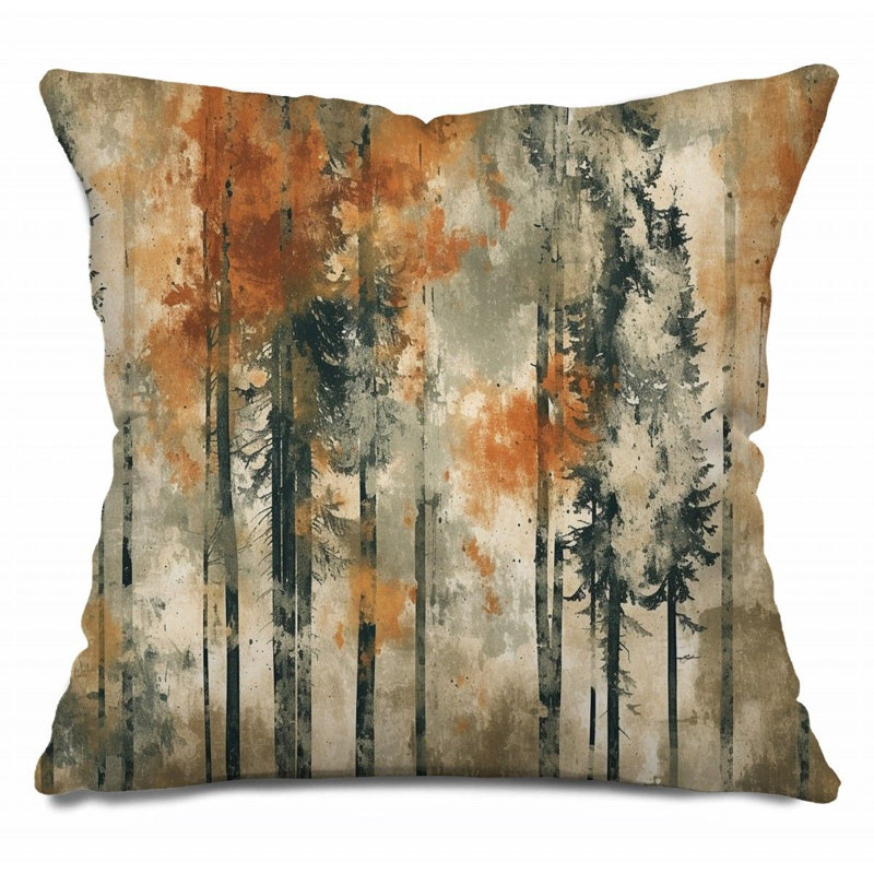 Forest Throw Pillow, Landscape  Pillows, 16"H x 16"W