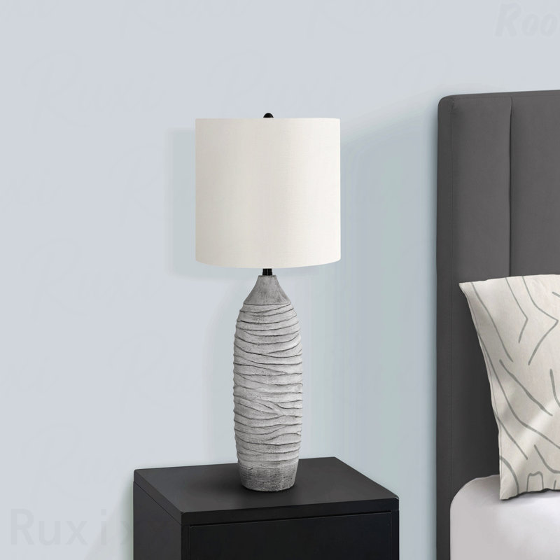 Table Lamp - 27"H, Grey Resin Material