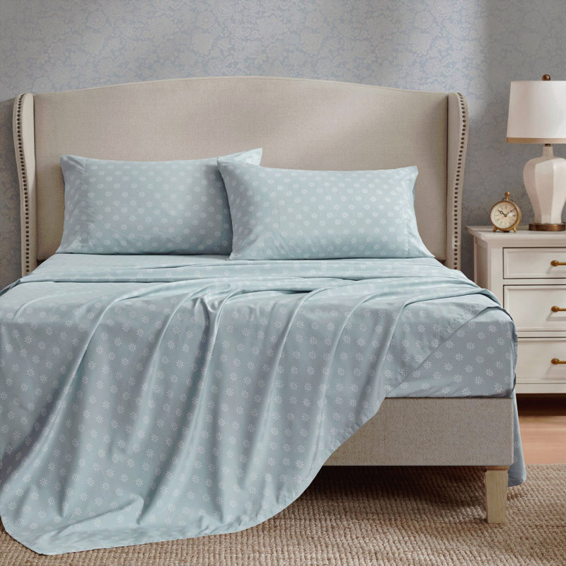 7 pièces, 7 pièces, imprimé floral, bleu doux, Bleu doux