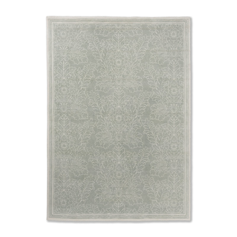 Tapis rectangulaire gris en coton tissé à la main, Rectangle 5 pi 7 po x 7 pi 10 po