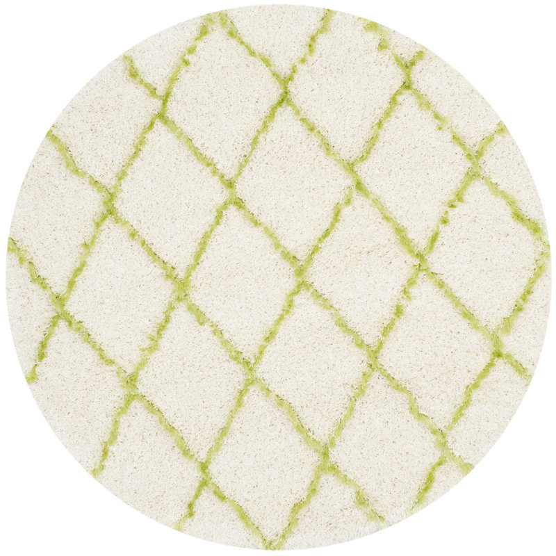 Sg-Msg-Moroccan Shag Performance Geometric Rug, Round 5'