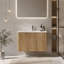 Meuble-lavabo rayé en chêne brut avec lavabo à surface solide blanc, conception flottante murale pour salles de bain modernes-1308030932-1308030934