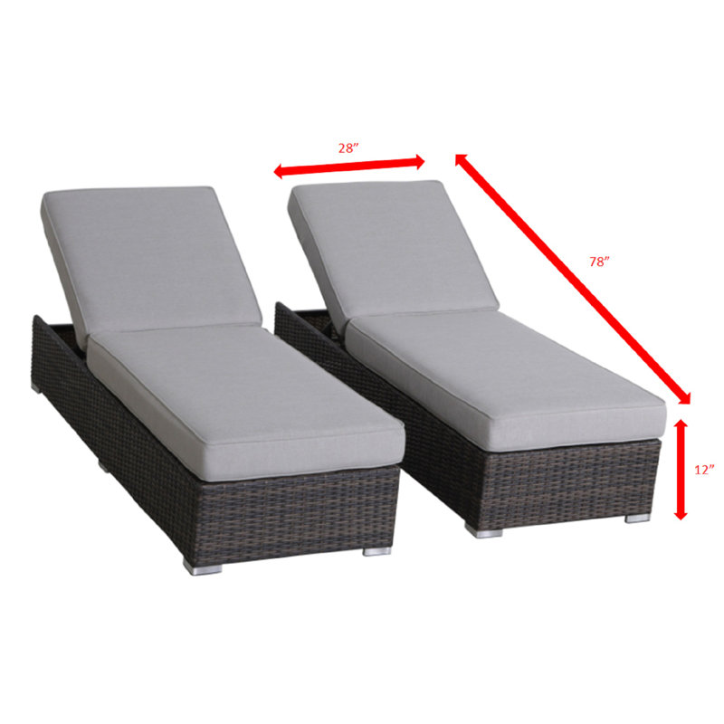 Chaise longue d'extérieur en osier Batley entièrement assemblée, Brun