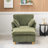 Single Seat Corduroy Sofa With Foot Cushions And Throw Pillows, Suitable For Balcony, Living Room Or Study-326178374