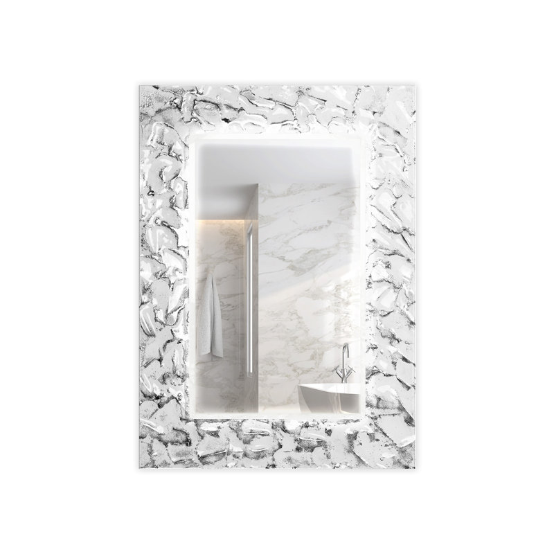 Miroir de salle de bain Armiead, 38,6 po x 27,6 po, Argent