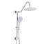 Ensemble de douche mural avec pommeau de douche effet pluie de 25 cm et douchette à main - Finition métallique, 3 jets, réglable pour un bain relaxant, système de fixation anticorrosion, barres de douche coulissantes, résistant aux égratignures