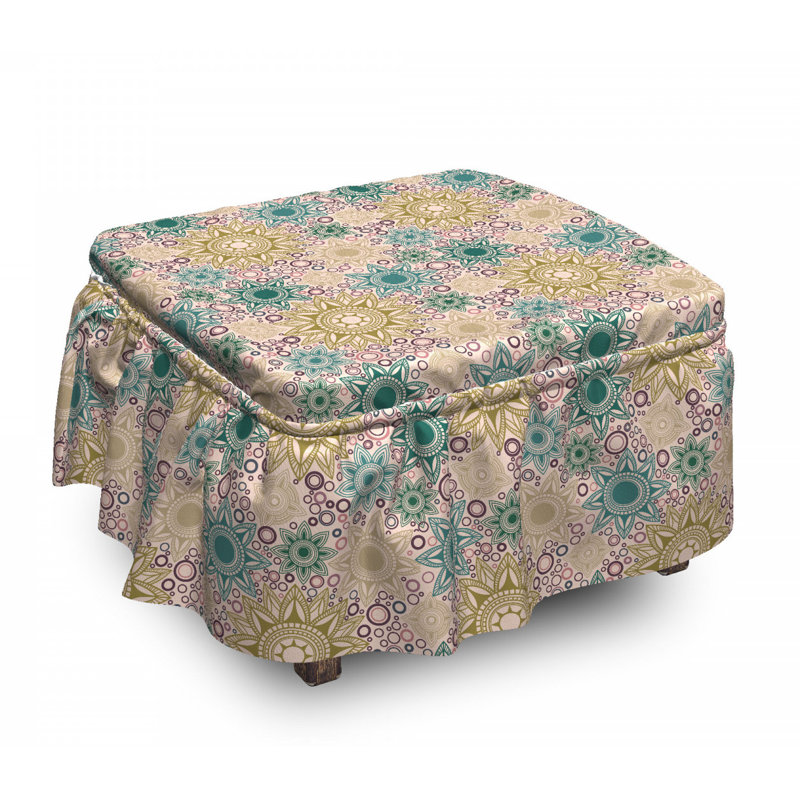 Housse pour repose-pieds floral oriental