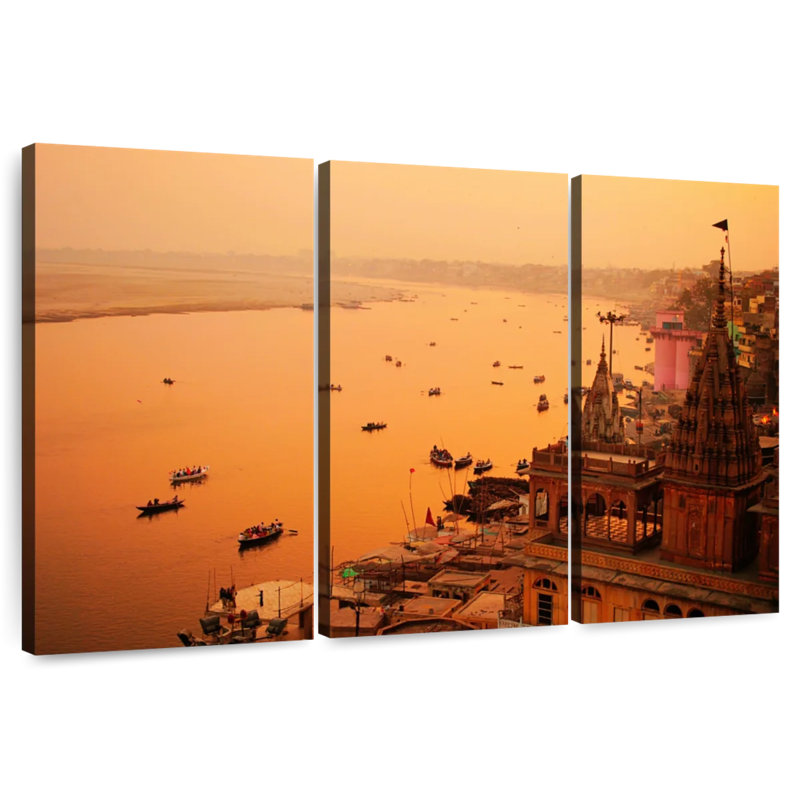Sebbie Hazy Varanasi Sunset, H 24 po x l 38 po