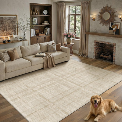 CozyGrid Modern Textured Plaid Area Rug
