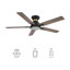 Ventilateur de plafond intelligent 52 po avec télécommande et ensemble d'éclairage inclus-71418179