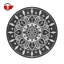 Rond oriental tissé à la machine 5 pi Mcnanna Tapis intérieur / extérieur noir / blanc