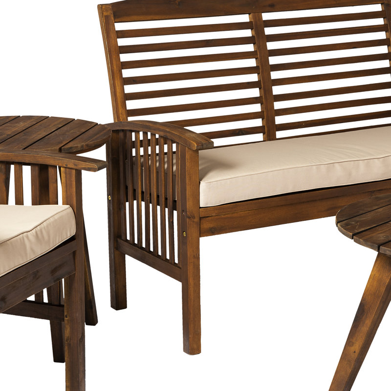 Acacia 4 - Person Patio Conversation Set with Cushions, Dark Brown