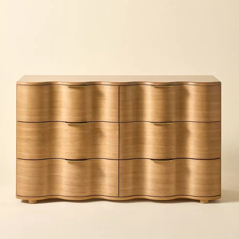 Wave-shaped six-drawer storage cabinet