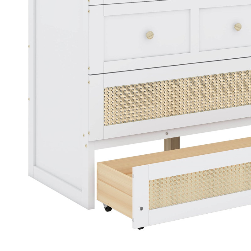 Lit escamotable double avec tiroirs, Blanc