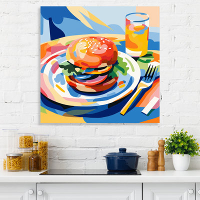 Pop Art Hamburger Brilliance II - nourriture, art mural