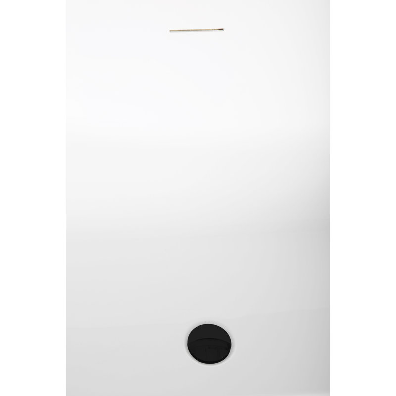59" Streamline Soaking Freestanding Tub and Tray With Internal Drain, Matte Black