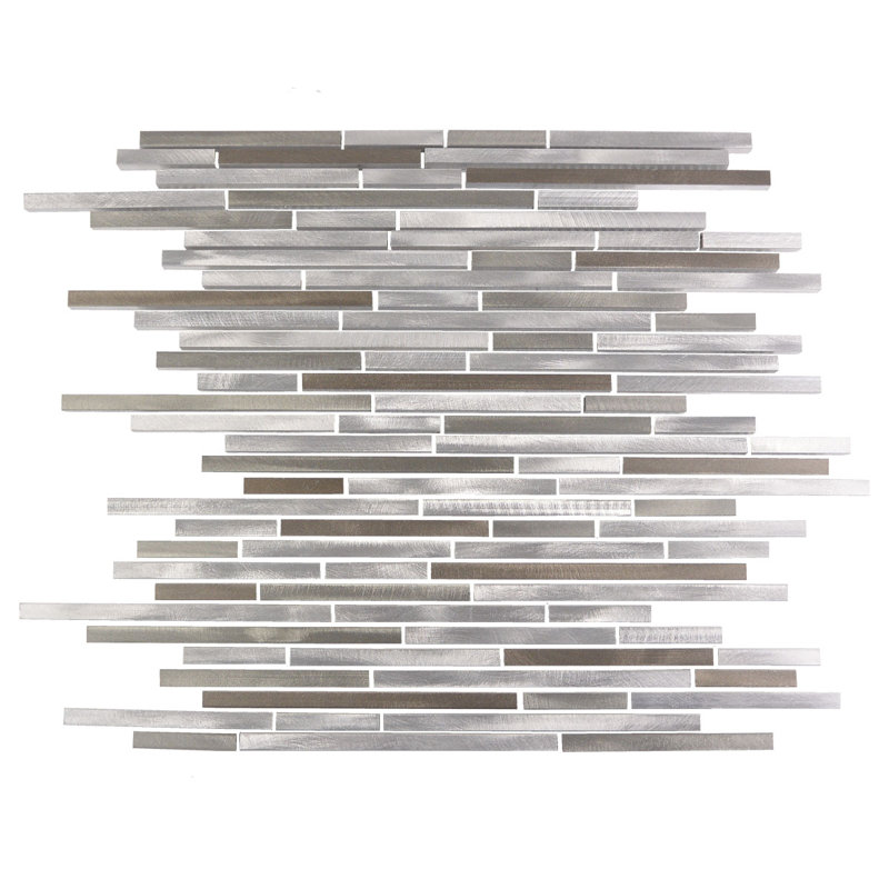 Carrelage mural de cuisine et de salle de bain linéaire en aluminium à bords droits 12 po x 12 po City Lights