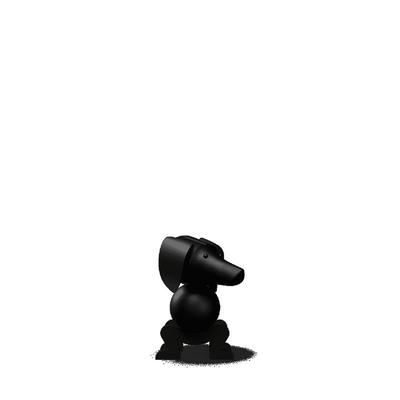 Dog Medium Dark Stained Oak, 7.70" H x 12.60" W x 7.70" D