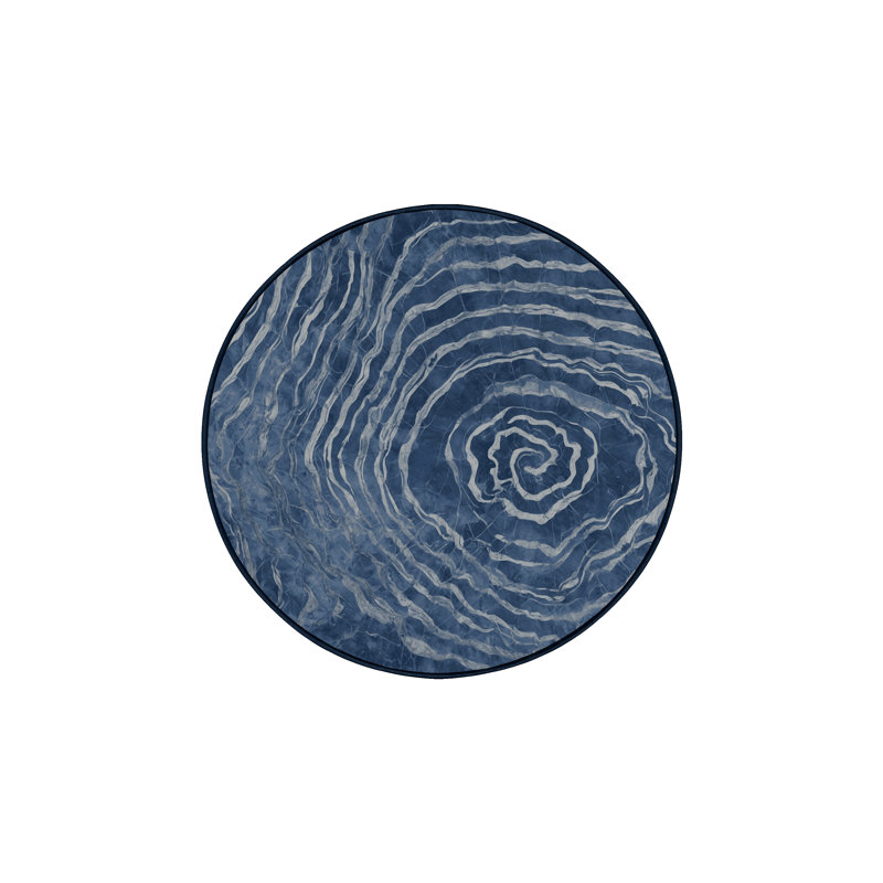 Machine Washable Gray Area Rug, Round 3'