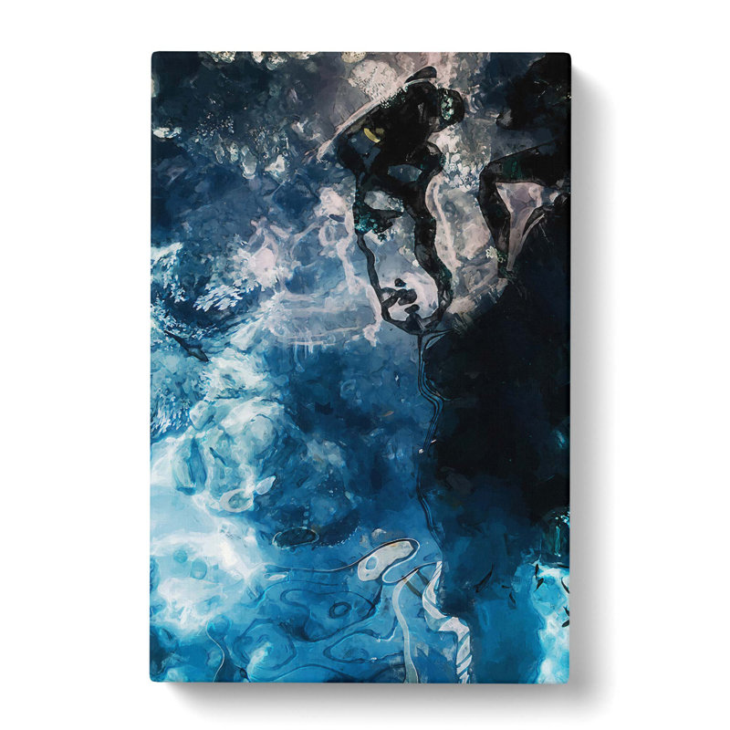 Aqua Blue - No Frame Print, 60cm H x 40cm W x 3cm D, Wrapped Canvas
