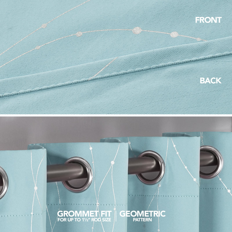 Cohmer Room Darkening Curtain Pair, 52" W x 84" L, Sky Blue