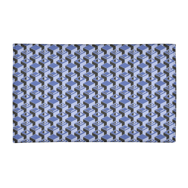 Tapis noir/bleu/bleu claire skyscrapers, Rectangle 2 pi x 3 pi