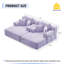Canapé-lit double surdimensionné en velours côtelé moelleux, canapé-lit convertible avec poches de rangement, 3 coussins moelleux, canapé sans cadre multifonctionnel pour appartement, cinéma maison, dortoir-305466264