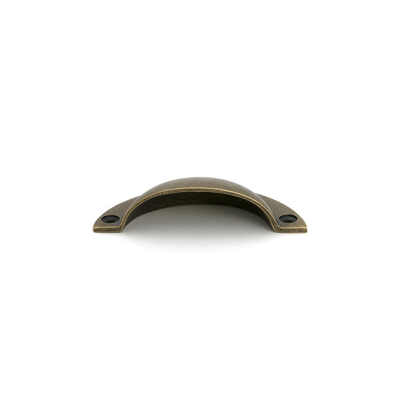 Plain Bin Pull, Burnished Brass, 3.1"
