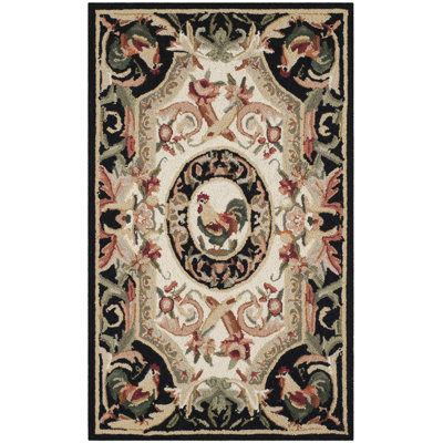 Kinchen Hand Hooked Wool Floral Rug