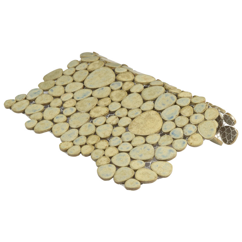 Carreau de mur et de plancher en porcelaine 11 "x 11" Pebble, Vert mousse