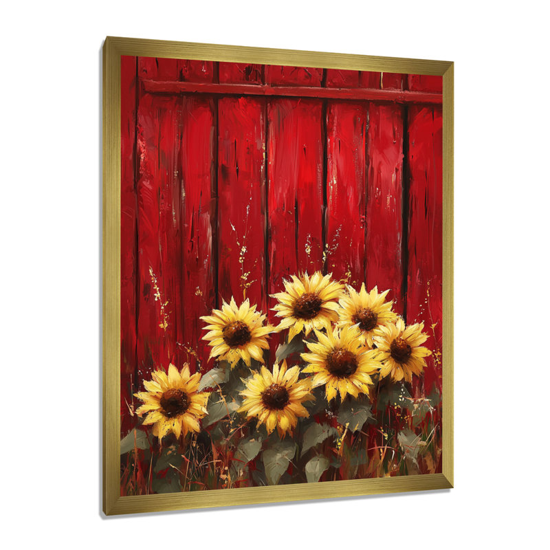 Draylan - Floral Canvas Art Print, Reproduction encadrée d'une seule photo, Doré, H 20 po x l 12 po