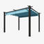 Pergola d'extérieur en métal avec auvent rétractable et support d'ancrage l 12 pi x P 10 pi