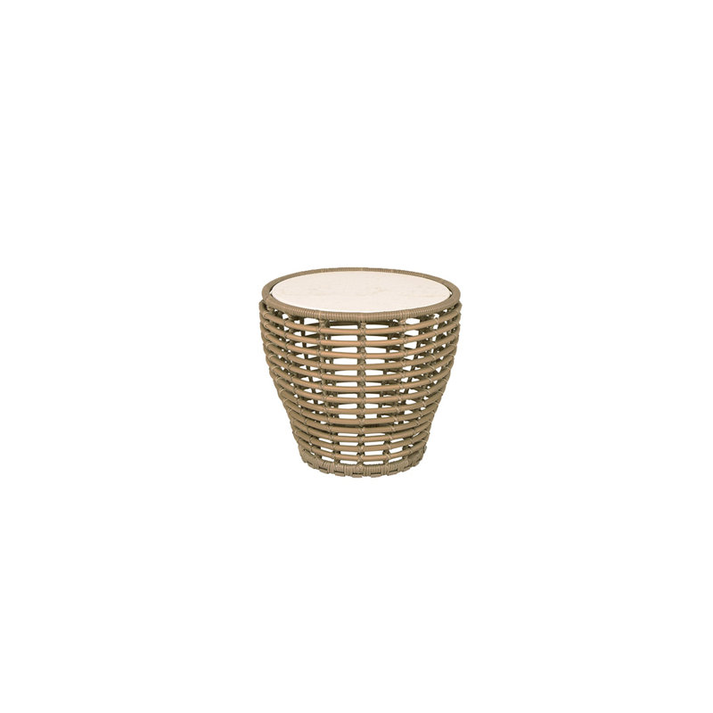 Basket Outdoor Round Coffee Table, 19.7" W x 19.7" Lx 17.7" H, Graphite/Fossil Black