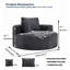 Fauteuil lounge rond surdimensionné de 127 cm (50 po), méridienne circulaire moderne rembourrée avec assise profonde, canapé-lit moelleux et confortable pour coin lecture, salon et chambre, aucun assemblage requis (gris)-677864807
