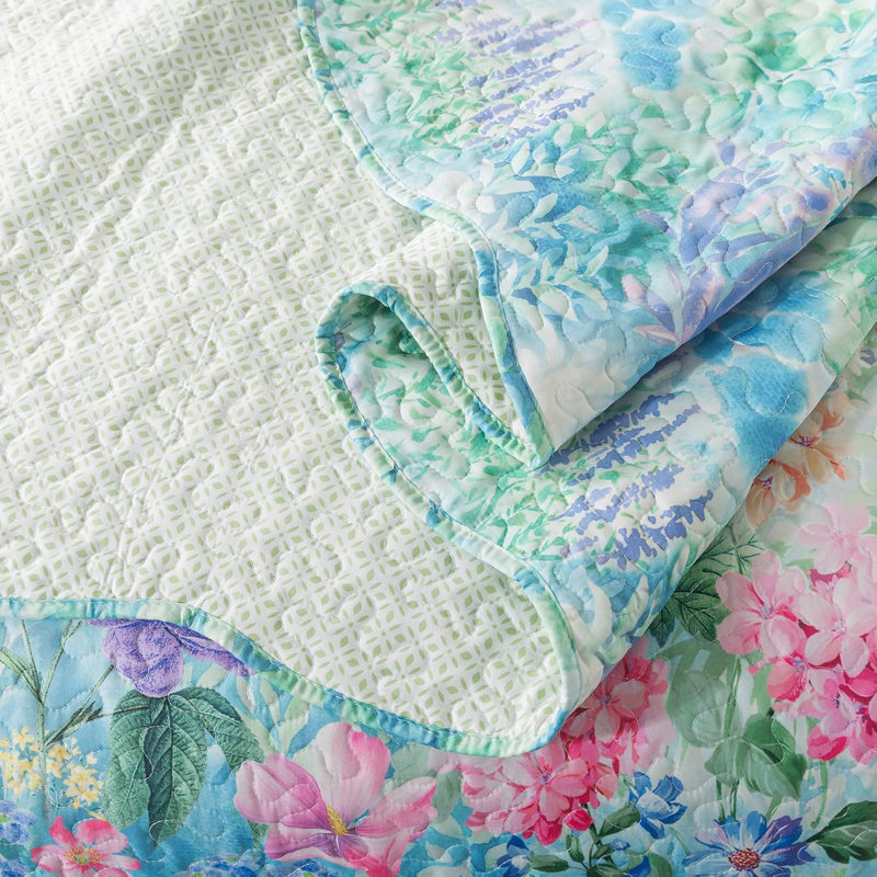 Ensemble de courtepointe 3 pièces HoneiLife Dreamy Garden, Dreamy Garden - mauve, QUEEN