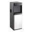 Distributeur d'eau portatif au sol 35,63 pouces 3-en-1 avec machine à glaçons en acier inoxydable noir classique