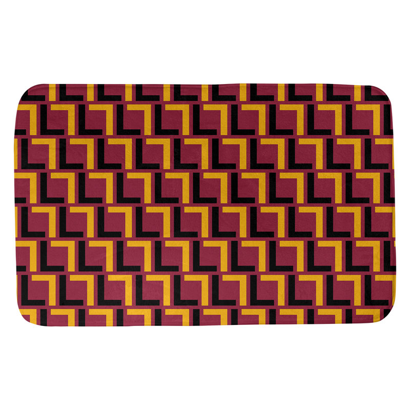 Tapis pour salle de bain Baltimore, l 17 po x L 24 po, Red/Black/Yellow