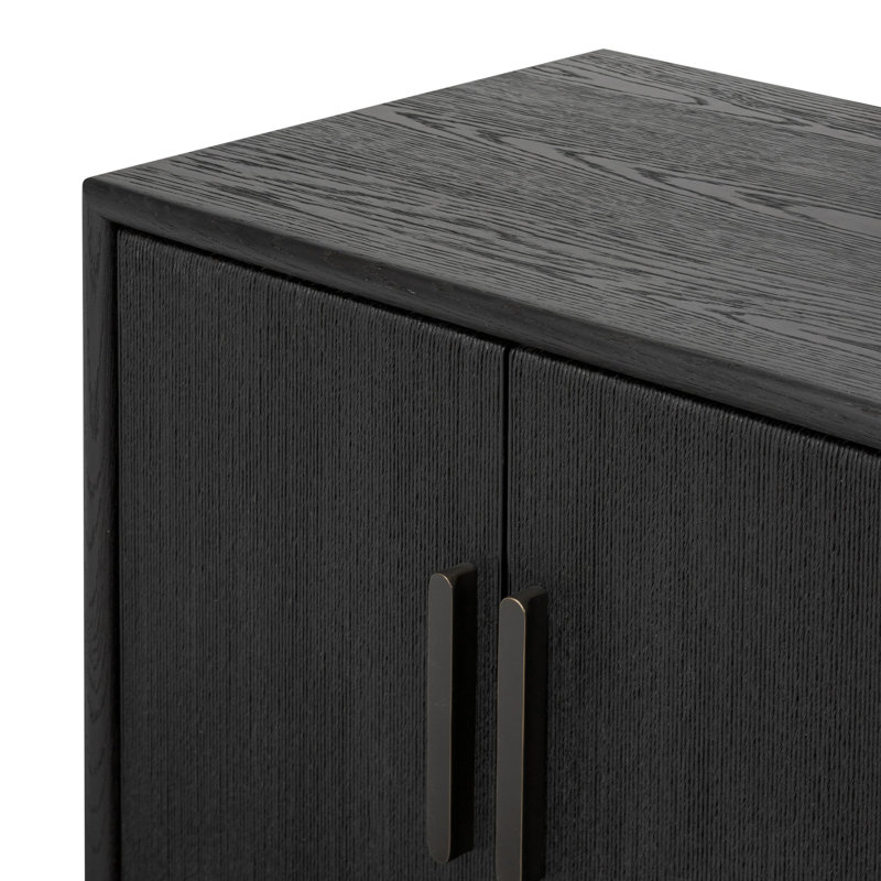 Rosenell Media Console-Oak Solid, Black