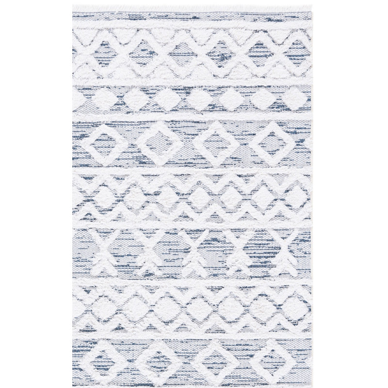 Tapis bleu marine / ivoire Augustine 758, Rectangle 4 pi x 6 pi