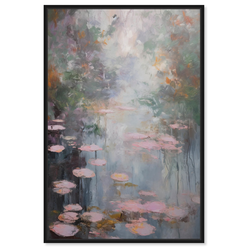 Vincent Van Gogh Inspired Landscape Canvas Print with Black Frame