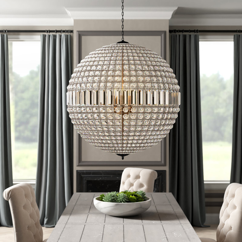 Rola 8 - Light Dimmable Globe Chandelier, Dark Bronze