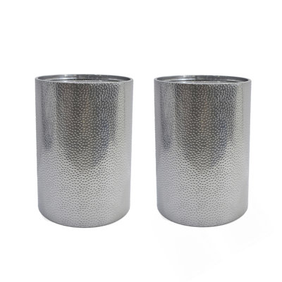 Stylish Hammered Metal Side Table Set With Durable Iron Frame